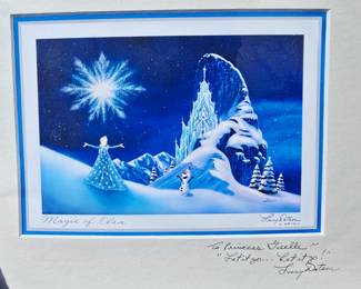 Frozen Elsa & Olaf Print Signed Larry Dotson