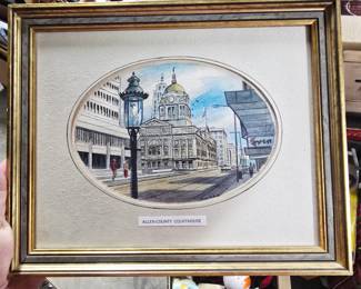James McBride Watercolor - Allen County Courthouse