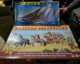 Yacht America & Old Stagecoach Models