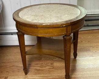 175 midcenturyroundsidetablewithmarble