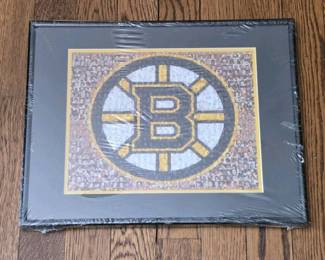 084 framedbostonbruinsplayermosaiccolla