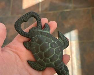 142 castironseaturtlebottleopenerwith