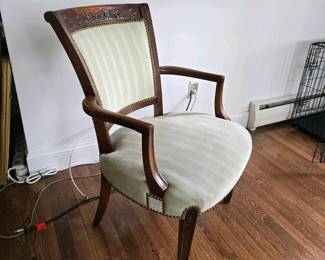 042 vintagewoodenarmchairwithupholstered