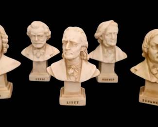 Bust Statues of Bach, Verdi, Liszt,  More