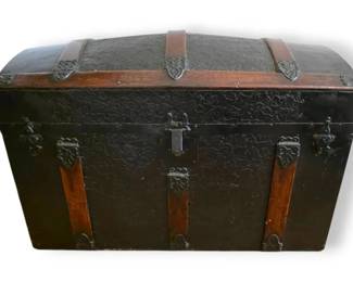 Antique Embossed Steamer Trunk