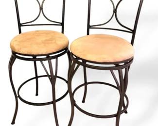Two Swivel Top Bar Stools