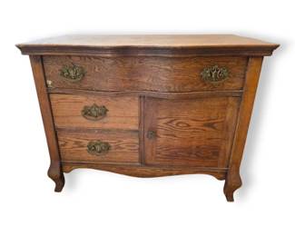 Antique Oak Wash Stand Cabinet
