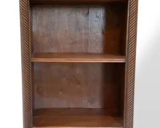 Wooden Bookcase w Decorative Carved Columns