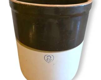 Antique 8Gallon TwoToned Stoneware Crock