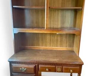 Wooden Desk w Hutch