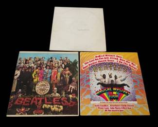 The Beatles Vinyl Record Albums  Sgt. Peppers, Magical Mystery Tour  The White Album