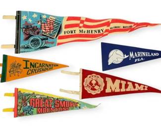 Vintage Felt Pennants  Miami University, Smoky Mountains  More