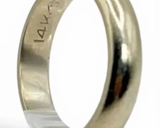 14k White Gold Wedding Band  Size 5 4.28g