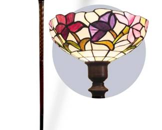 Floral Stained Glass 68.5 Torchiere Floor Lamp