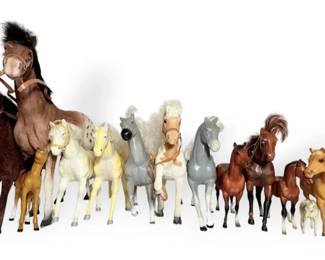 Plastic  Velvet Horses With Saddles
