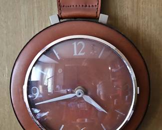 Leatherbound wall clock