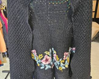 Embroidered Knit Poncho second image