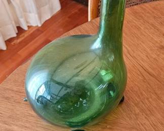 Empoli Green Glass Duck Decanter second image