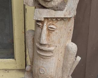 Stacked Tiki Totem Sculpture