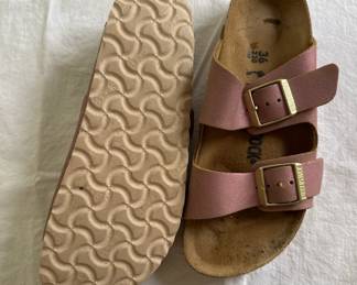 Metallic Pink Birkenstock Arizona Sandals second image