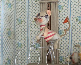 Maileg Mouse on Bicycle Figurine