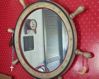 Nautical Ship Wheel Mirror second image