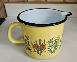Yellow Enamel Herb Pitcher second image