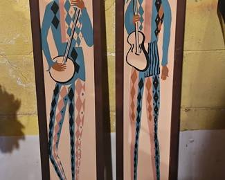 Pair of Jensen MidCentury Harlequin Tiles