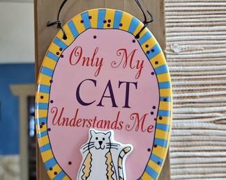 Cat Only My Cat Understands Me Oval Plaque