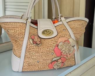 Coach Straw Floral Tote