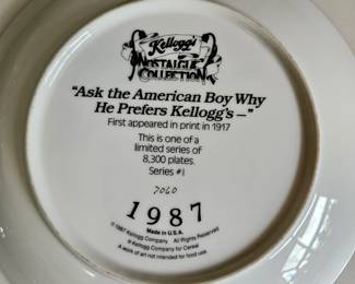 Kelloggs Toasted Corn Flakes Collector Plate, set of second image