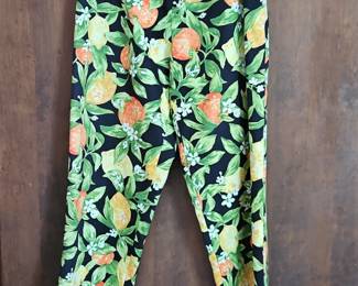 Talbots Petite Citrus Print Pants