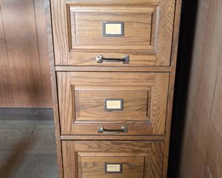 Oak Arts and Crafts Style Filing Cabinet