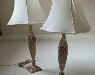 Fluted Marble Column Table Lamps