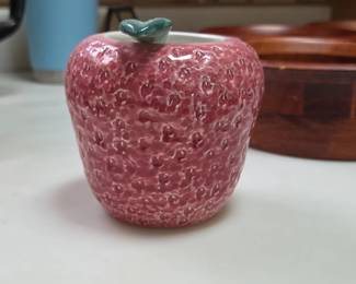 Ceramic Strawberry Jam Jar  Spoon