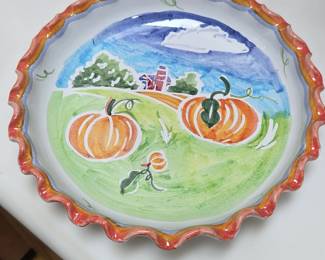 HandPainted Pumpkin Pie Plate