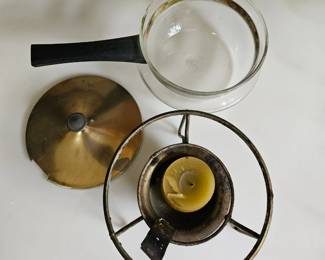 Glass sauce warmer with burner second image