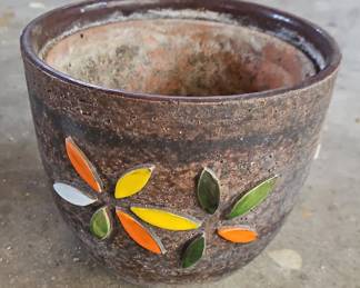 Mosaic Leaf Ceramic Planter