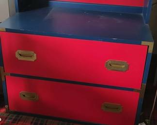 Campaign Style Bookcase with Drawers second image