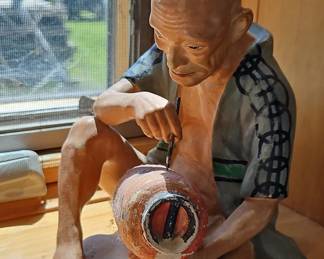 Hakata Urasaki Doll Man Crafting Pot