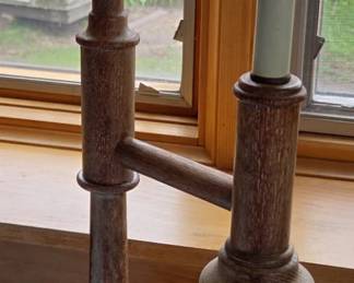 Wooden Candlestick Lamp third image