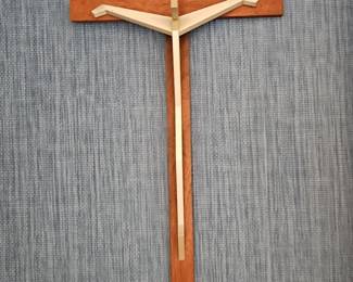 Wooden Cross with Metal Corpus