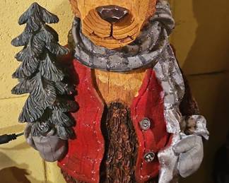 Carved Wooden Bear Figurine