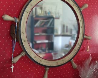 Nautical Ship Wheel Mirror