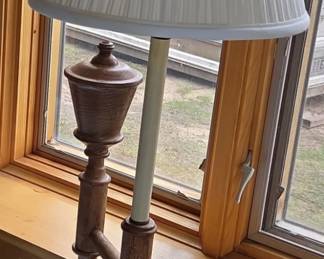 Wooden Candlestick Lamp second image