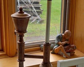 Wooden Candlestick Lamp