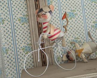 Maileg Mouse on Bicycle Figurine second image