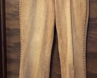 Studded Embroidered Musical Note Jeans