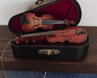 Miniature Violins in Case