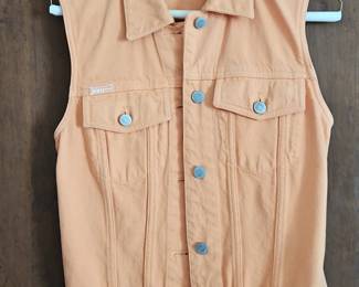 Orange Denim Vest